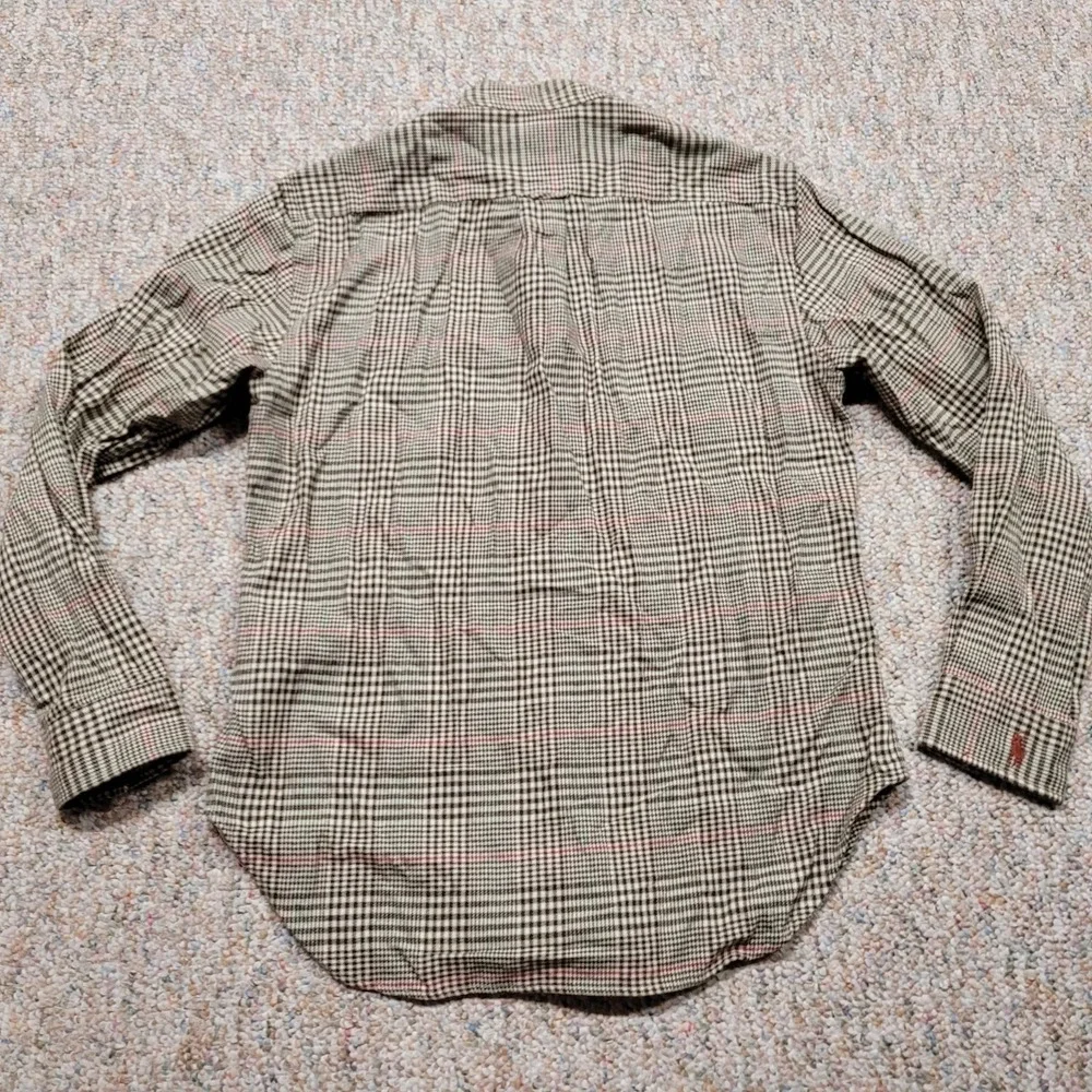 Ralph Lauren Shirt Boys 12 Plaid Mandarin Band Collar Button Up Long Sleeve Pony
